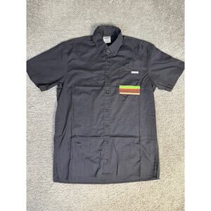 Burger King Shirt Mens M Black Manager Employee Short Sleeve Workwear Button Up